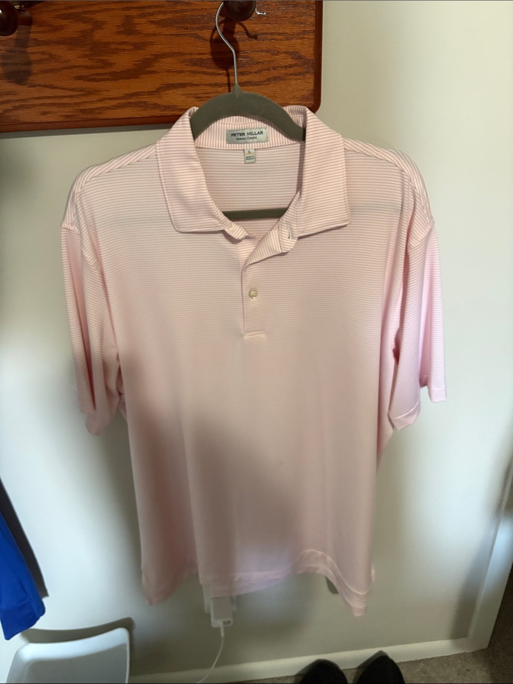 Peter Millar Light Pink Striped Performance Polo